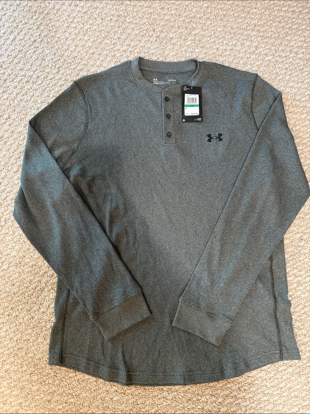 Under Armour Men's Long Sleeve Waffle Henley - Charcoal Gray